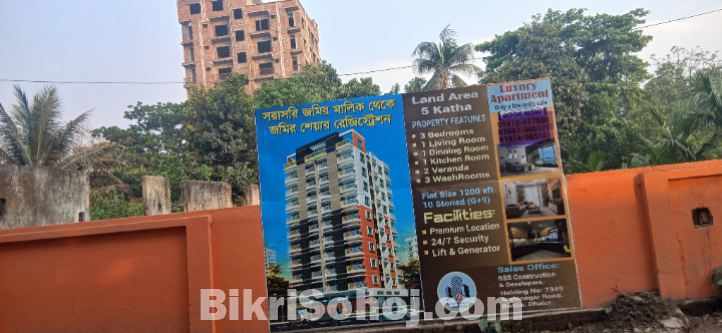 লাক্সারি এপার্টমেন্ট এর জমির শেয়ার